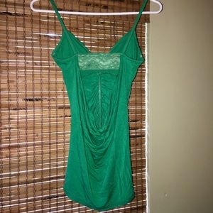 Sexy emerald green ruched top